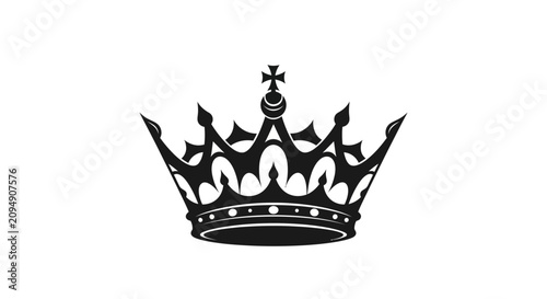 Photos Black crown icon with cross on white background with authority monarchy heraldry