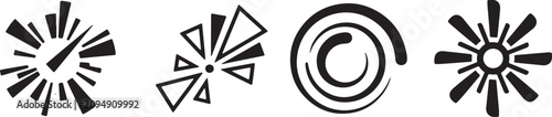 Geometric Radial Burst and Circular Abstract Design Set