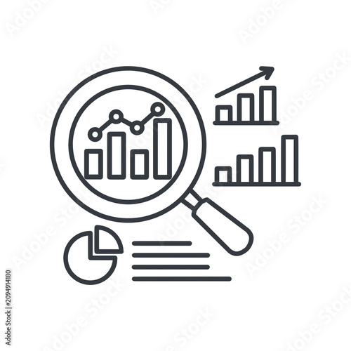 Outline Project Management & Startup Icon - Market Research