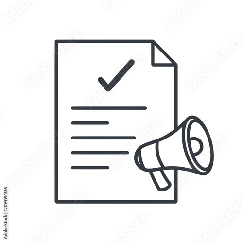 Outline Project Management & Startup Icon - Notice