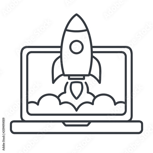 Outline Project Management & Startup Icon - Launch