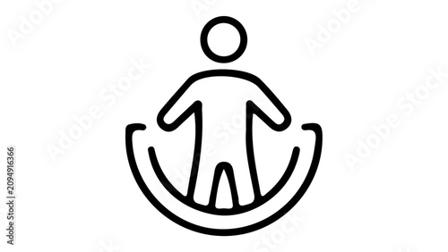 Universal accessibility icon featuring a person in a wheelchair surrounded by a smooth circular arrow indicating inclusivity or mobility.