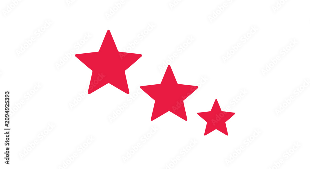 Fototapeta premium Three red stars on a