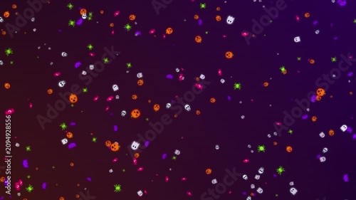Cute Halloween Icons Falling Background Animation