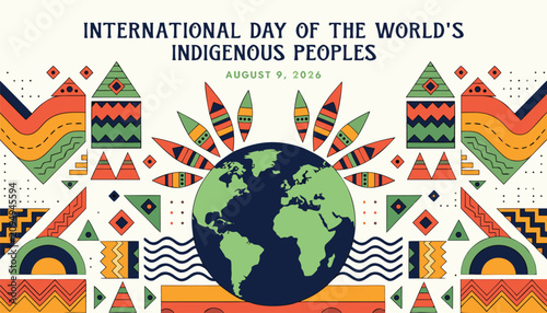 Schilderij op canvas Colorful flat graphic design for international day of indigenous peoples