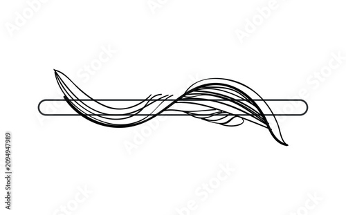 Photos Detailed line art vector illustration of a decorative dash punctuation mark