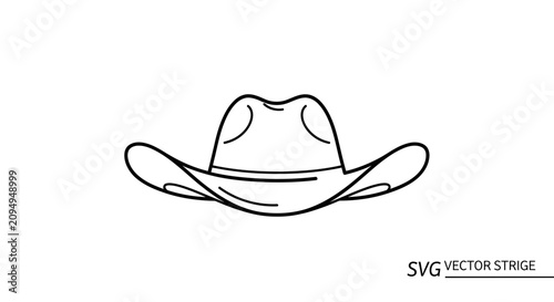 Photos Classic cowboy hat line art icon for western fashion and rodeo