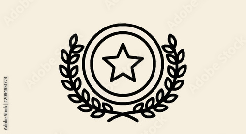 Canvastavla Award Medal with Star and Laurel Leaf Design.