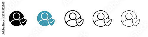 User protection vector icon logo or illustration