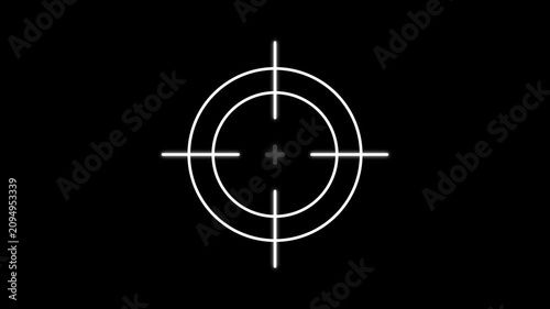 Scanning moving target shape with alpha channel, Target, Aim, Goal icons.Business target concept. Military training, Military target icon animation on black background.