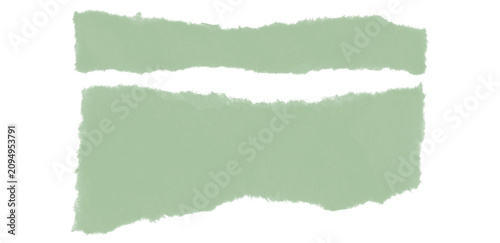 Photos Collection of light green torn paper sheets isolated on transparent background