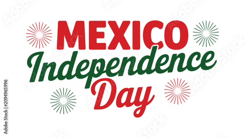 Quadro su tela Mexico Independence Day festive typography with patriotic colors and decorative