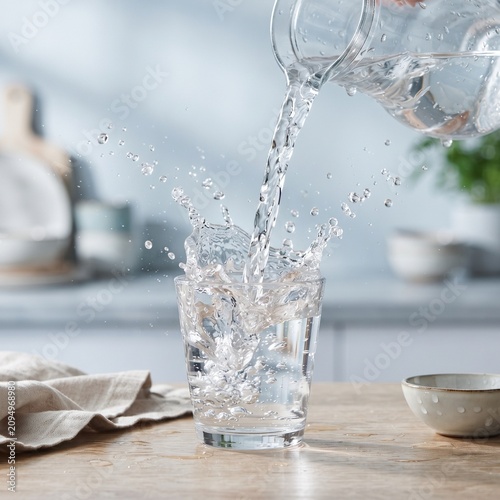 glass of water on table