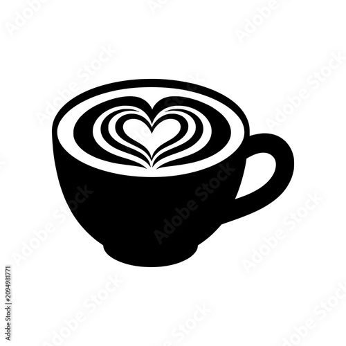 Canvas Print Latte icon featuring specialty coffee with milk foam art.