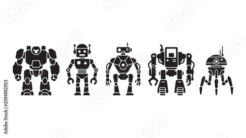 Fotografía Diverse Robot and Mech Silhouettes Collection