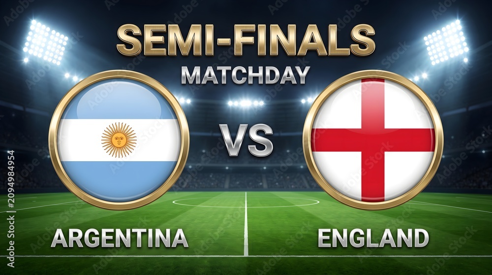 Obraz premium Argentina vs england football match semifinals graphic