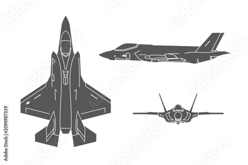 Obraz na płótnie Drawings united states modern combat aeroplane F35