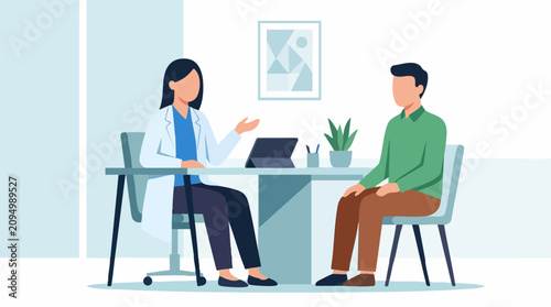 Photos Doctor consulting with male patient in a medical office
