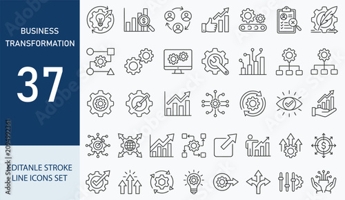 Quadro su tela Business Transformation icon set