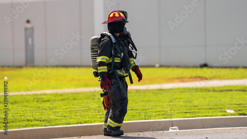 fireman in action