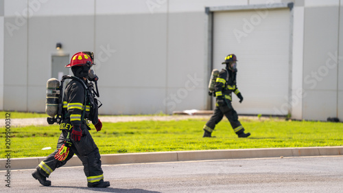firefighters in action