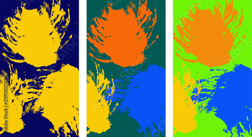 Foto Vibrant grunge texture trio abstract brushstroke art for modern graphic design p