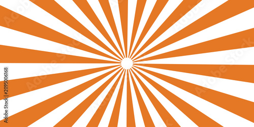 Fotografie Radiant orange sunburst pattern emanating from a bright white center against a c