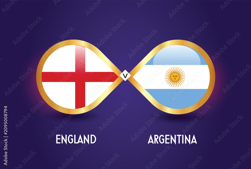 Fototapeta premium England vs Argentina Football Match championship Template design.