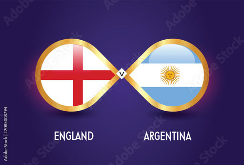 Konstfotografi England vs Argentina Football Match championship Template design.