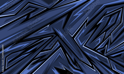Abstract Geometric Racing Pattern Background with Sharp Dynamic Lines for Sports Jersey and Vehicle Decal Vinyl Wrap
