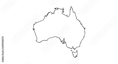Foto Australia continent outline black and white silhouette landmass shape geography