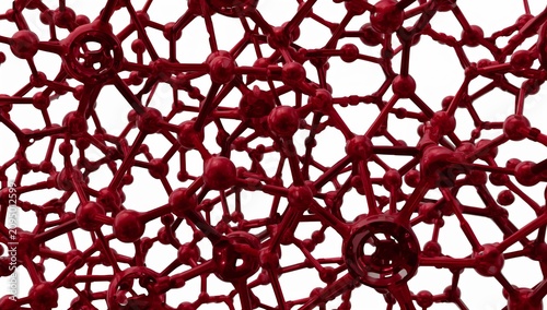 Molecules in Red Structure Showing Connections and Arrangements in a Scientif...