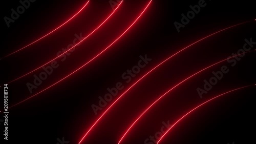 Abstract Red Neon Light Streaks on Black Background. Diagonal Pattern image photo. 4k animation video
