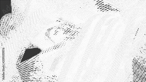 Bilde på lerret Halftone pattern with dots and shading effects on white background