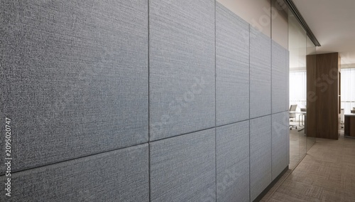 Meeting Room With Gray Walls and a Long Table for Discussions During Daylight...