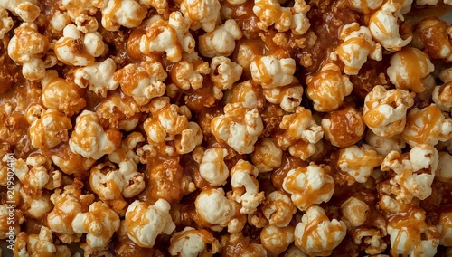 Snack Food Made With Popcorn and Caramel in a Close View