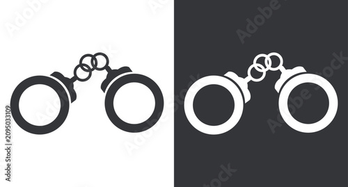 Canvas Print Handcuffs icon, minimalist vector illustration representing justice, law enforce