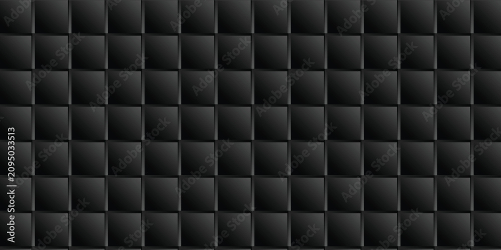 Fototapeta premium Luxury black geometric seamless pattern vector background dark carbon fiber texture layout with diamond shape elements