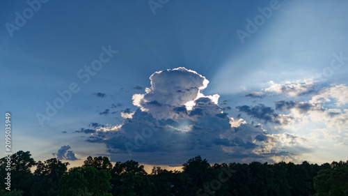 Dramatic storm cloud at sundown