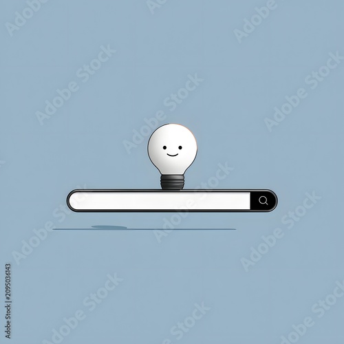 Optimistic innovation concept with cheerful glowing bulb banner