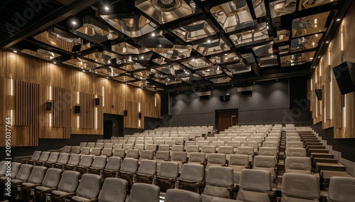 Large Auditorium With Many Empty Red Seats Ready for an Event