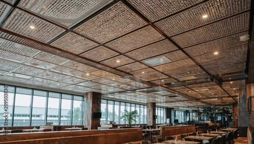 Dining Area With a Modern Design and Large Windows Showing Daylight
