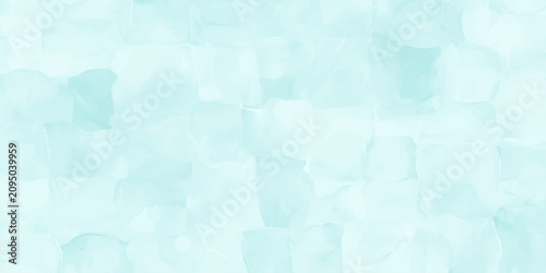 Фотография Pale turquoise watercolor wash background with irregular block like shapes and s