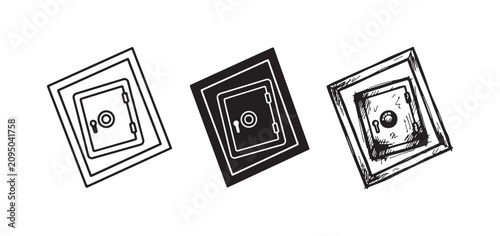 Foto Security Wall Safe Icon Set - Vault for Valuables and Protection