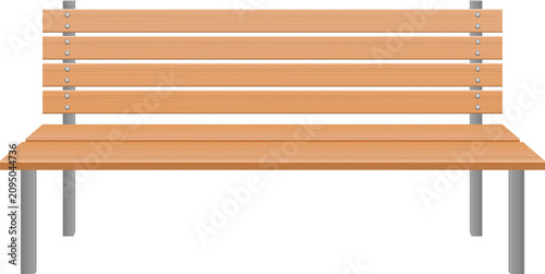 Foto Wooden bench with metal frame isolated on transparent background