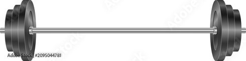 Obraz na płótnie Realistic barbell with weight plates isolated on transparent background