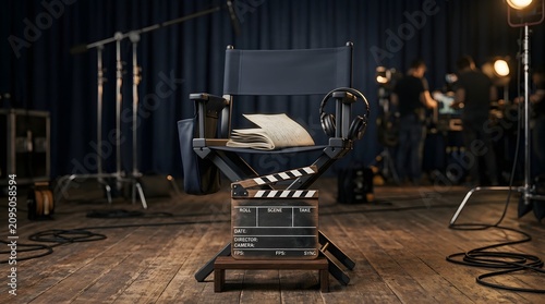 Film Director's Chair, Studio Set, Photography, Creative Environment, Focused Viewpoint, Cinematic Concept