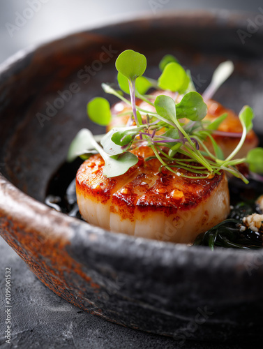 Gourmet Scallop Fine Dining Dish