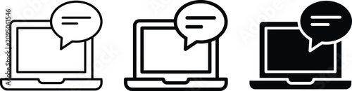 Fotografi Laptop with a speech bubble and a monitor