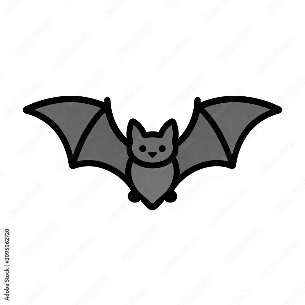 Fototapeta premium A flying bat with spread wings, Halloween icon, no text, no logos